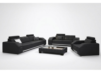 Skórzana sofa z USB Zestaw sofowy 3+2+1 Skóra Couch Podkładka Siedziba projektanta Ustawić