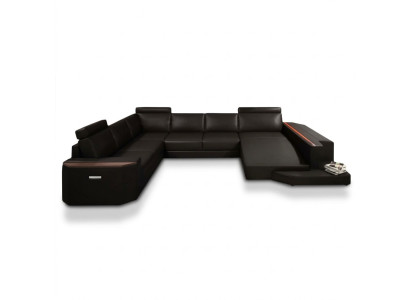 Elegancka tapicerowana sofa w kształcie litery U. Nowoczesny design do stylowych pomieszczeń mieszkalnych