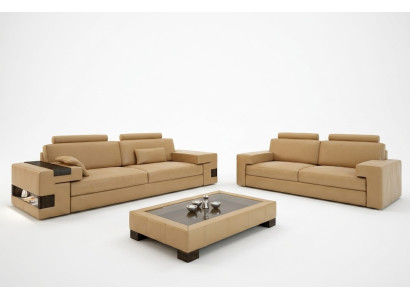 Skórzana sofa USB Nowoczesny Zestaw sofowy 3+2+1 Kanapa Siedziba Podkładka Sofa Ustawić Zestaw