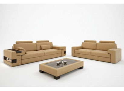 Skórzana sofa USB Nowoczesny Zestaw sofowy 3+2+1 Kanapa Siedziba Podkładka Sofa Ustawić Zestaw