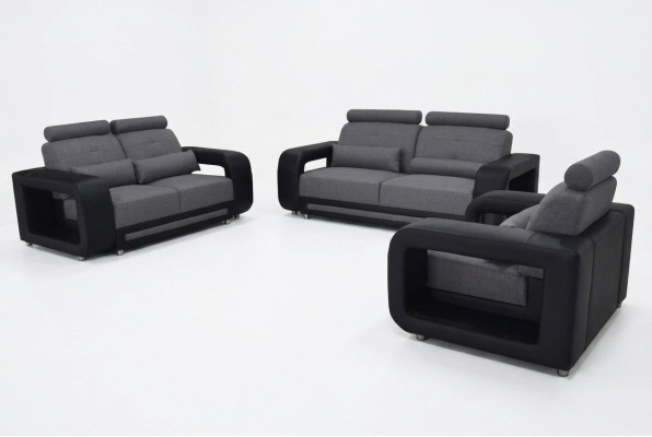 Sofa z USB Ustawić Kanapa Podkładka Design Siedziba Kompletny Zestaw Skóra Materiał Nowy