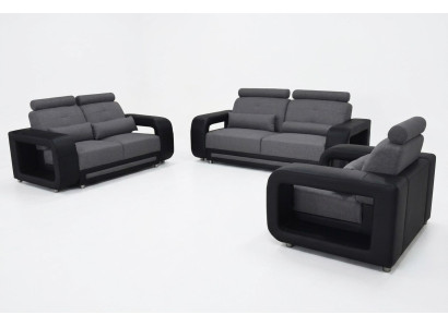 Sofa z USB Ustawić Kanapa Podkładka Design Siedziba Kompletny Zestaw Skóra Materiał Nowy