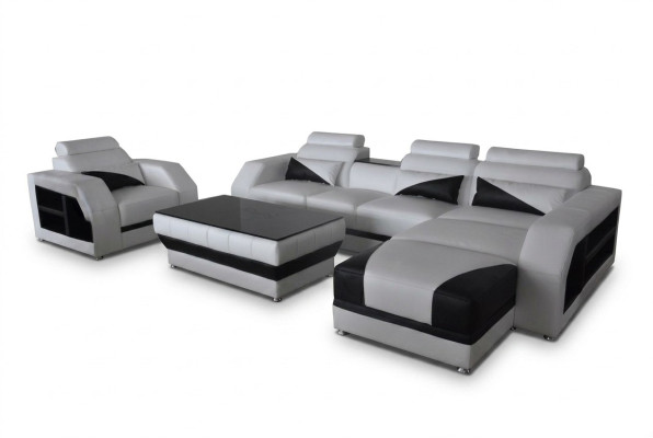 Skóra Narożnik Sofa z USB Ustawić Sofy Kanapy Podkładka Żywy krajobraz Fotel Narożnik