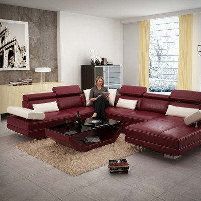 Narożnik Sofa z USB Couch Żywy krajobraz Skóra Couchen Podkładka Narożnik Siedziba Ustawić