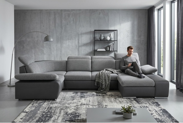 Narożnikowa kanapa Kształt U Sofa Żywy krajobraz Ustawić Podkładkę funkcji łóżko Design