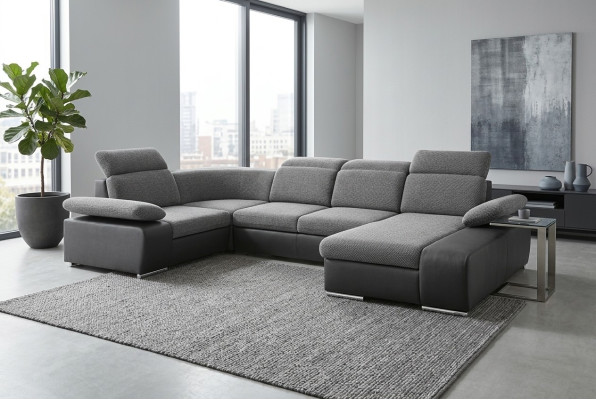 Narożnikowa kanapa Kształt U Sofa Żywy krajobraz Ustawić Podkładkę funkcji łóżko Design