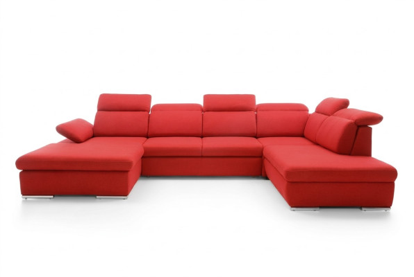 Narożnikowa kanapa Żywy krajobraz Couch Podkładka Sofa Skóra Narożnik Obcios Czerwony