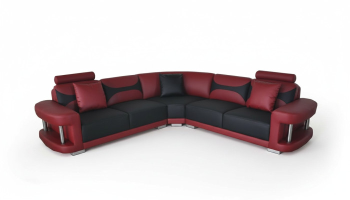 Skóra Modern XXL Couch Żywy krajobraz Skórzana sofa Zestaw sofowy Sofa L-Shape z USB