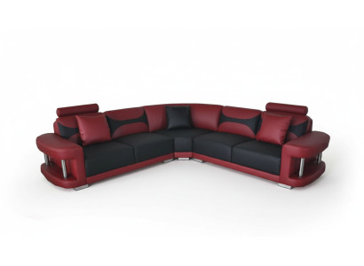 Skóra Modern XXL Couch Żywy krajobraz Skórzana sofa Zestaw sofowy Sofa L-Shape z USB