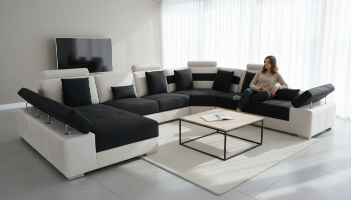 Narożnikowa kanapa w kształcie litery L Żółta Narożnikowa kanapa narożnik z Podstawa łóżka sofa Żywy krajobraz