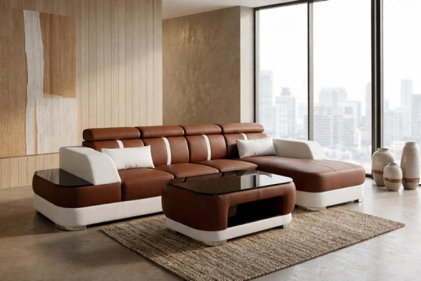Design Narożnikowa kanapa Sofa rozkładana w kształcie litery L Podkładka rozkładana sofa Funkcja łóżka włókienniczego