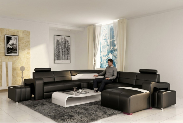 Żywy krajobraz Couch Podkładka Narożnik Ustawić Designerska Sofa Skórzana Duża Sofa USB Nowość
