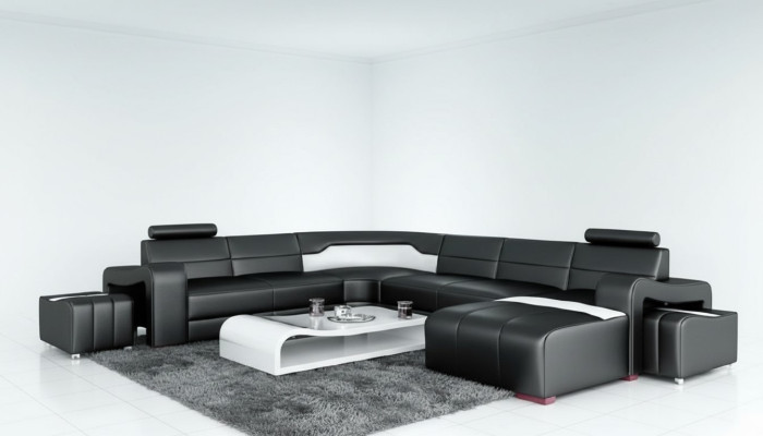 Żywy krajobraz Couch Podkładka Narożnik Ustawić Designerska Sofa Skórzana Duża Sofa USB Nowość