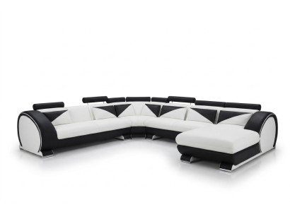 Skórzana sofa U kształt z USB Narożnikowa kanapa Podkładka Sofa Skóra Kanapa Siedziba Narożnik Ustawić Narożnik