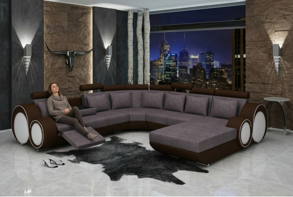 Włókienniczy Sofa z USB XXL Żywy krajobraz Material Couch Duża Sofa Podkładka Narożnikowa kanapa Nowość