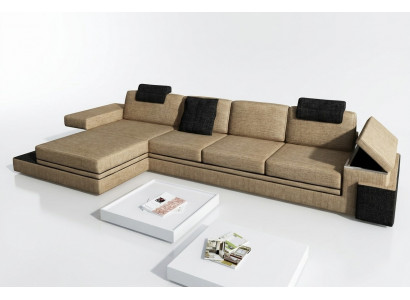 Nowoczesny wystrój salonu Sofa Włókienniczy Materiał Sofa Podkładka Narożnik Ustawić LED + USB