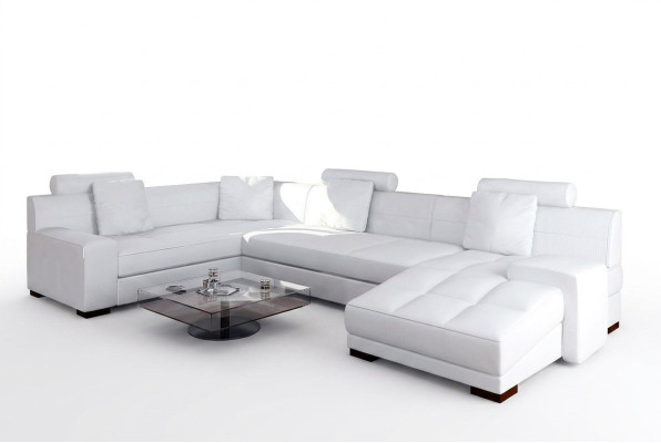 Skórzana sofa z USB Żywy krajobraz Narożnikowa kanapa Narożnik Ustaw Design Modern Sofa A1111