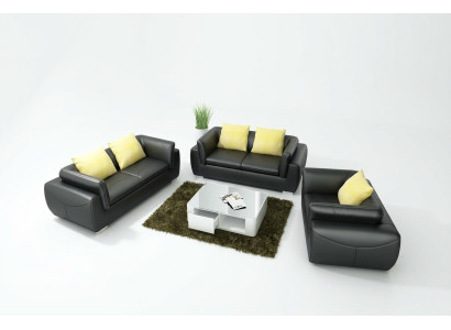 Skórzana sofa z USB Żywy krajobraz 3+2+1 miejsce do siedzenia Ustawić Design Modern Sofa Couch