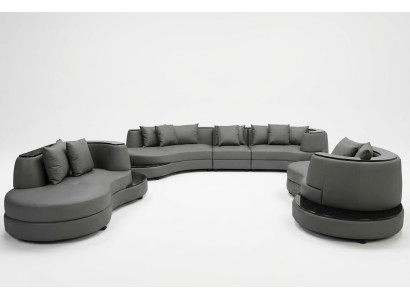 Luxury Living Narożnik Skóra Ustawić Krajobraz Podkładka Narożnik XXL Duża Sofa U Shape + USB