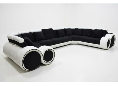 Narożnik Skóra Modern XXL Couch Żywy krajobraz Skórzana Sofa Sofa Kształt U A1163 z USB