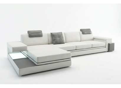 Designerska skórzana sofa sofa z USB,Podkładka Żywy krajobraz Narożnik Ustawić Narożnik Tachau