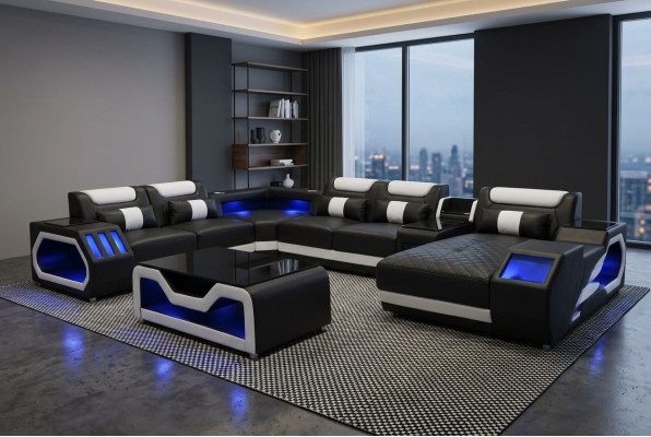 Design Skóra Podkładka Siedziba Narożnik Krajobraz Pokój New Living Sofa Podkładka Narożnik USB