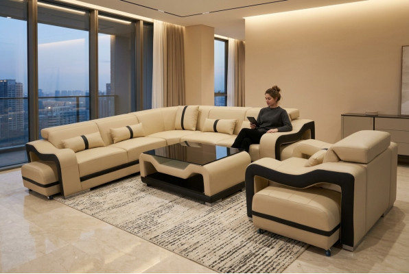 Ty the Modern Luxury Skóra Narożnikowa w kształcie litery U do Twojego salonu