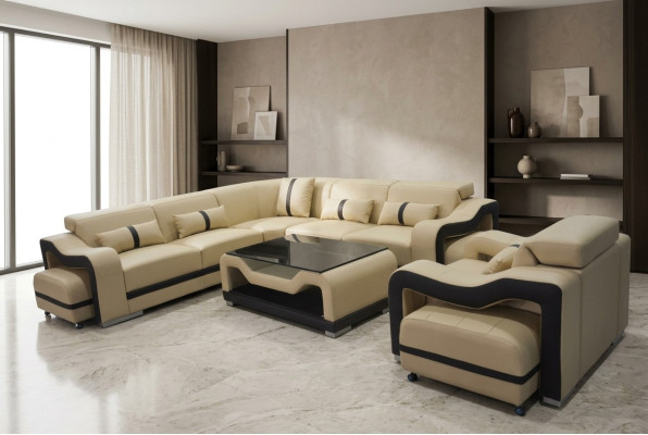 Ty the Modern Luxury Skóra Narożnikowa w kształcie litery U do Twojego salonu