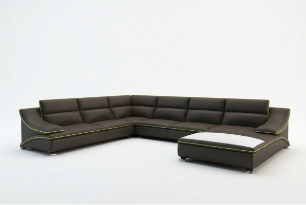 Narożnikowa kanapa z USB skórzana sofa Podkładka Żywy krajobraz Couch Sofa Zestaw narożny w kształcie litery U