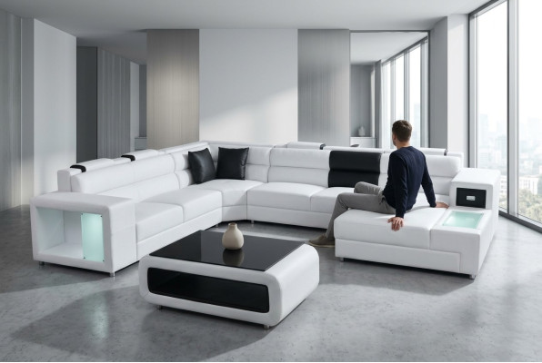 Design Skóra Podkładka Narożnik Skóra Siedziba Sofa USB Podkładka Narożnik Living Landscape Pokój