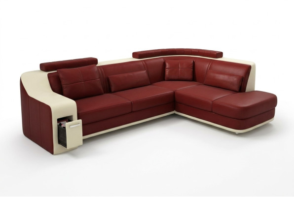 Narożnikowa kanapa Skóra Włókienniczy Sofa z USB Podkładka Żywy krajobraz L Ustawić Siedziba Isching