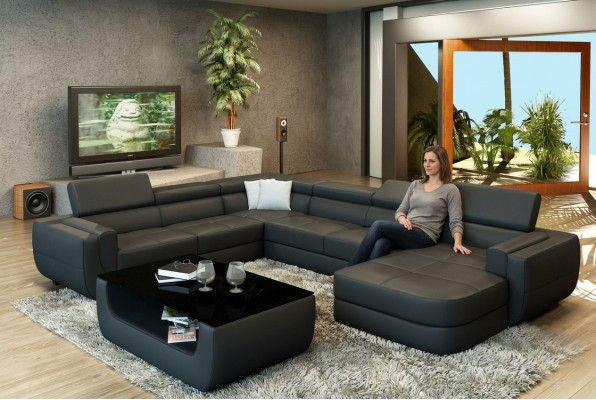 Designerska sofa Siedziba Podkładka Narożnik Skórzana sofa Żywy krajobraz Sofa z USB Podkładka Nowość