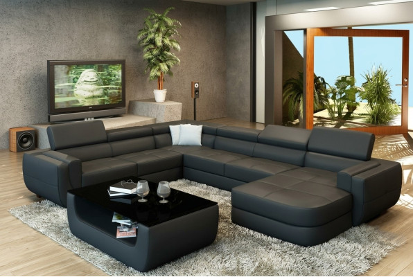 Designerska sofa Siedziba Podkładka Narożnik Skórzana sofa Żywy krajobraz Sofa z USB Podkładka Nowość