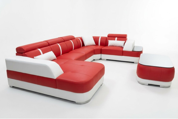 Design Narożnik Couch Siedziba Skóra Podkładka Narożnik Ustawić Żywy krajobraz Sofa z USB
