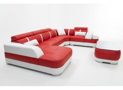 Design Narożnik Couch Siedziba Skóra Podkładka Narożnik Ustawić Żywy krajobraz Sofa z USB