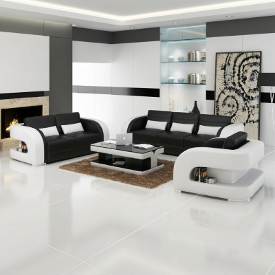 Zestaw sofowy skórzana sofa USB sofa kanapa Żywy krajobraz Obcios 3+2+1 Nowość