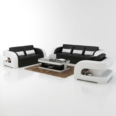 Zestaw sofowy skórzana sofa USB sofa kanapa Żywy krajobraz Obcios 3+2+1 Nowość