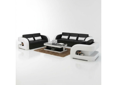 Zestaw sofowy skórzana sofa USB sofa kanapa Żywy krajobraz Obcios 3+2+1 Nowość