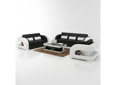 Zestaw sofowy skórzana sofa USB sofa kanapa Żywy krajobraz Obcios 3+2+1 Nowość