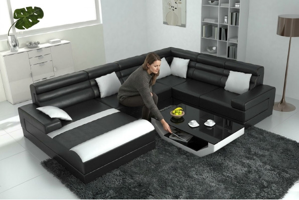 Narożnik kanapa z USB Żywy krajobraz XXL Big Couch Podkładka Ustawić Narożnik Couches UForm