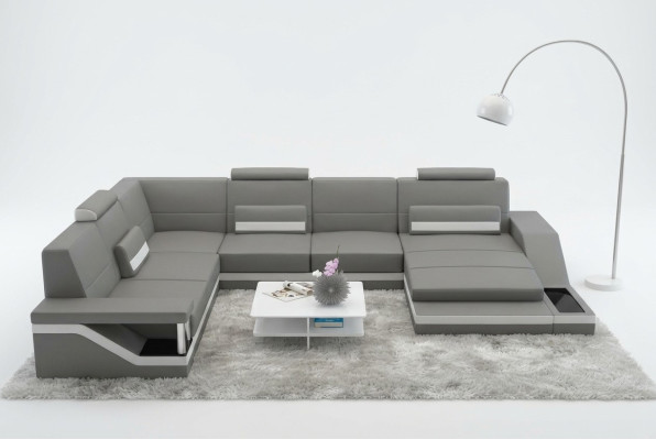 Projektant Żywy krajobraz Kształt U z USB Narożnikowa kanapa Podkładka Ustawić zestaw narożny Sofa