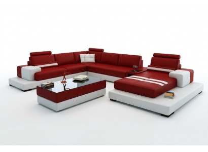 Żywy krajobraz Couch Podkładka Narożnik Ustawić Sofa skórzana z USB, Narożnikowa kanapa Nowość 2725A