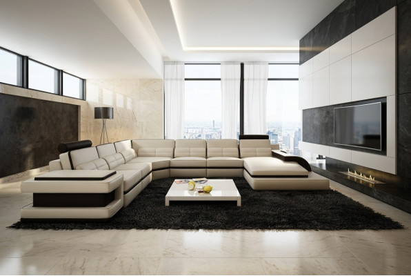 Żywy krajobraz Couch Podkładka Narożnik Ustawić Designerska Sofa Skórzana + Sofa USB WetzlarD