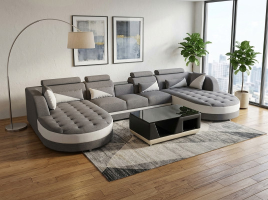 Narożnik kanapa Design Zestaw narożny kanapa narożna Żywy krajobraz Couch Podkładka Tabela USB
