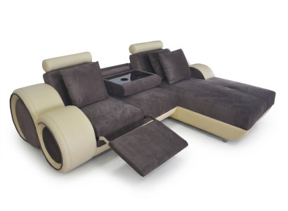 Narożnikowa kanapa Design Podkładka Skóra narożnik Zestaw narożny Sofa Żywy krajobraz z USB