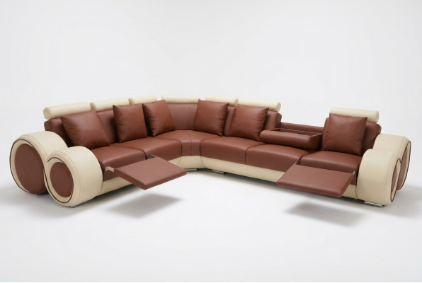 Design Skóra Podkładka XXL Siedziba Pokój Sofa z USB Design Narożnik Ustawić Sofy Nowe