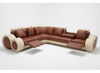 Design Skóra Podkładka XXL Siedziba Pokój Sofa z USB Design Narożnik Ustawić Sofy Nowe