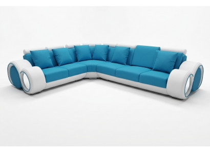 Design Skóra Podkładka XXL Siedziba Pokój Narożnik Living Sofa + USB Designer Ustawić Sofy