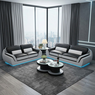 Skórzana sofa z USB Zestaw sofowy Nowa 3+2 miejsce do siedzenia Ustawić Design Nowoczesna Sofa G8038C
