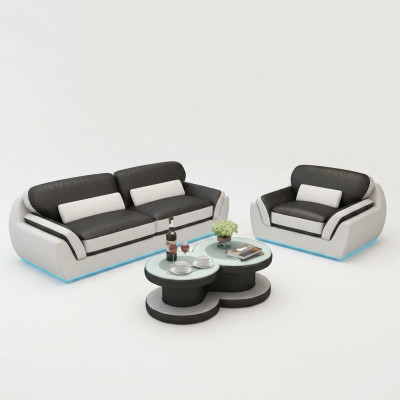 Sofa skórzana z USB Zestaw sofowy 3+1 miejsce do siedzenia Ustawić Design Nowoczesna Sofa Nowa G8038D